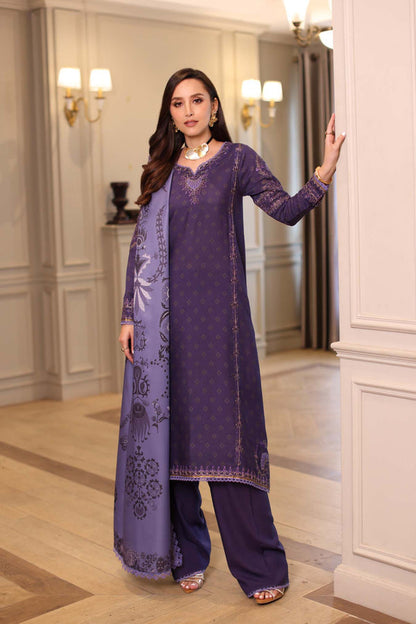 Noor by Saadia Asad | Winter Embroidered Printkhaas 25 | D6 - B - Luxury Dress - available at Maria Faisal in UK and USA.