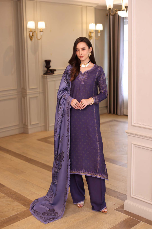 Noor by Saadia Asad | Winter Embroidered Printkhaas 25 | D6 - B - Luxury Dress - available at Maria Faisal in UK and USA.