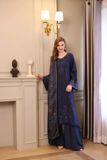 Noor by Saadia Asad | Winter Embroidered Printkhaas 25 | D7 - B - Luxury Dress - available at Maria Faisal in UK and USA.