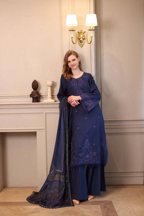 Noor by Saadia Asad | Winter Embroidered Printkhaas 25 | D7 - B - Luxury Dress - available at Maria Faisal in UK and USA.
