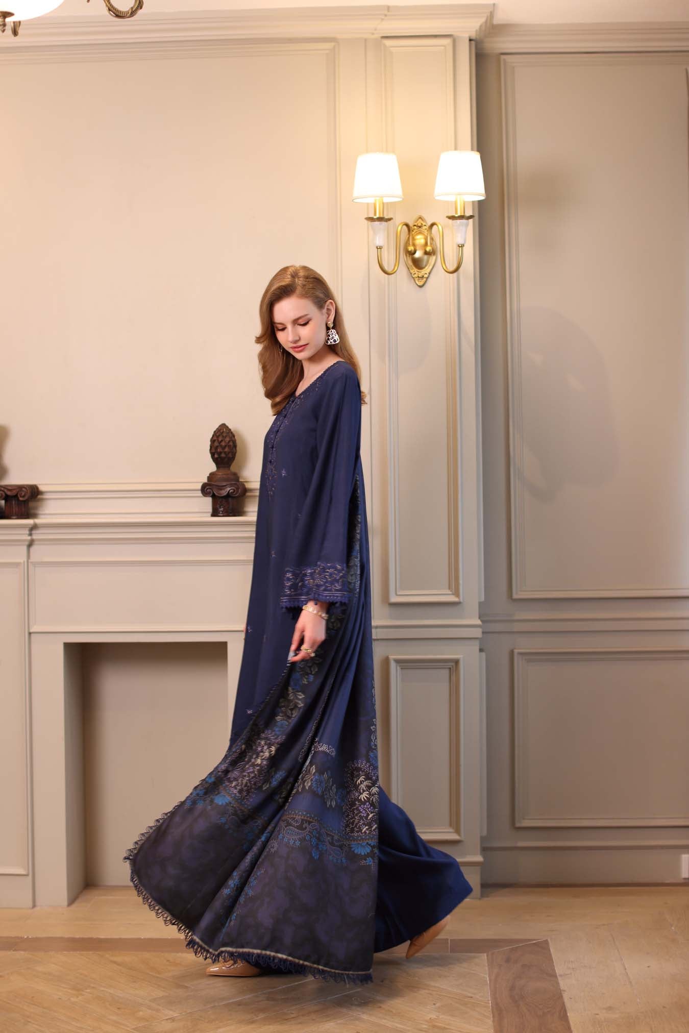 Saadia Asad | Winter Printkhaas 25 | D7 - B - Casual Dress - available at Maria Faisal in UK and USA.