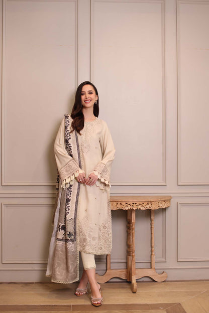 Saadia Asad | Winter Printkhaas 25 | D7 - A - Casual Dress - available at Maria Faisal in UK and USA.