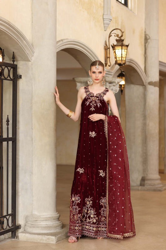 Noor by Saadia Asad | Handcrafted Velvet 25 | Naqsh - Formal Dress - available at Maria Faisal in UK and USA.