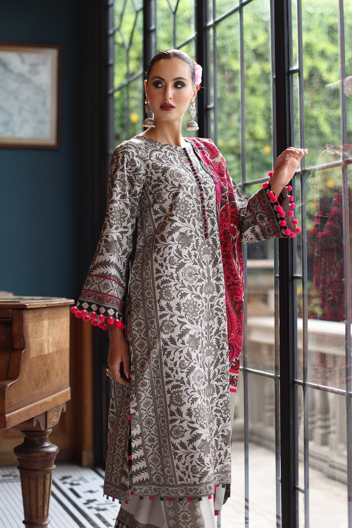 Charizma | C Prints Winter 25 | 3-PC Unstitched Printed Linen Collection CPW5-09 - Ladies Clothes - Maria Faisal