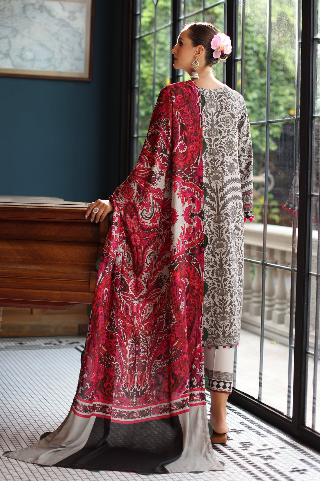 Charizma | C Prints Winter 25 | 3-PC Unstitched Printed Linen Collection CPW5-09 - Ladies Clothes - Maria Faisal