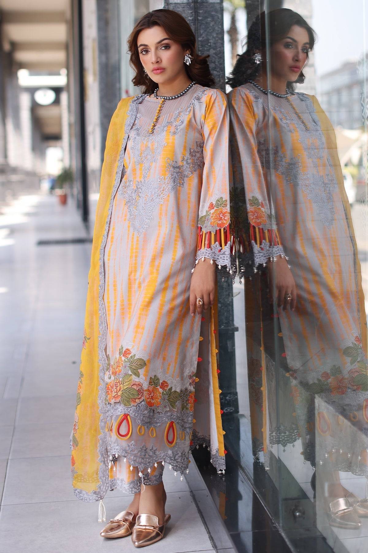 Charizma | Combination Lawn | CC5-25 by Maria Faisal - Registered Vendor of : Charizma - type : Ladies Clothes - 100% original wedding dresses