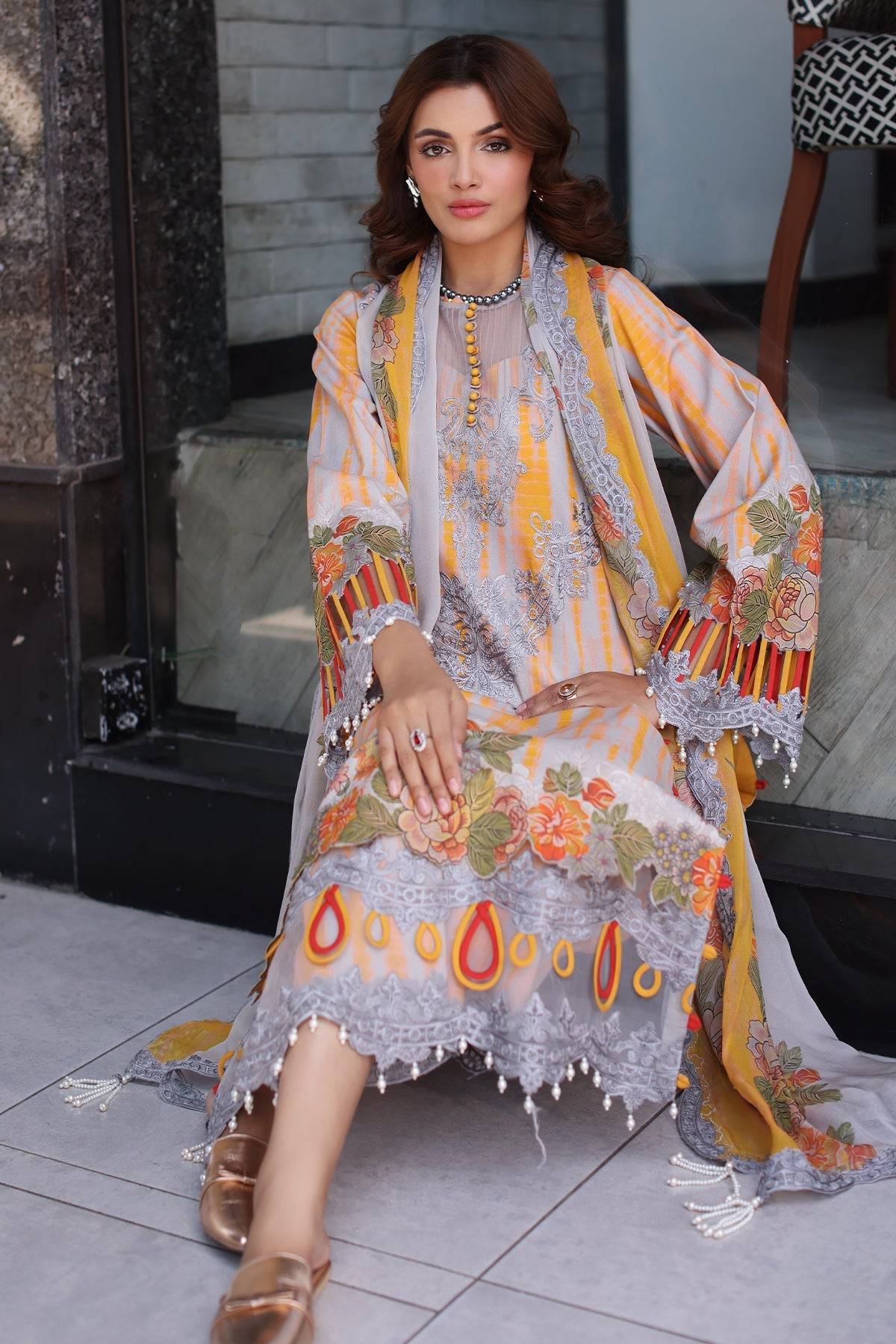 Charizma | Combination Lawn | CC5-25 by Maria Faisal - Registered Vendor of : Charizma - type : Ladies Clothes - 100% original wedding dresses