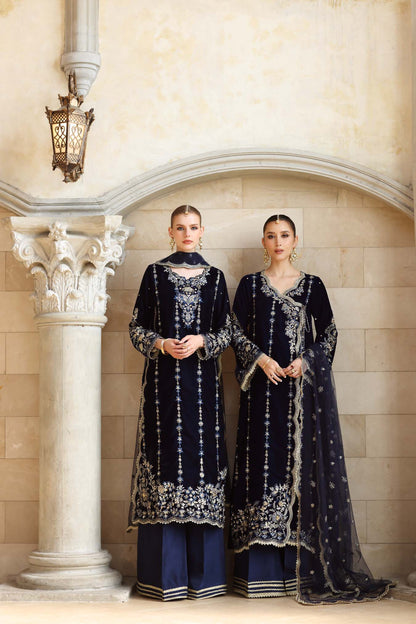 Noor by Saadia Asad | Handcrafted Velvet 25 | Falak - Formal Dress - available at Maria Faisal in UK and USA.