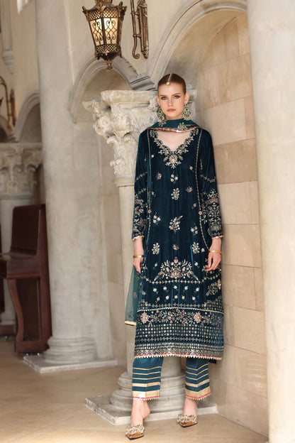 Noor by Saadia Asad | Handcrafted Velvet 25 | Andaleeb - Formal Dress - available at Maria Faisal in UK and USA.