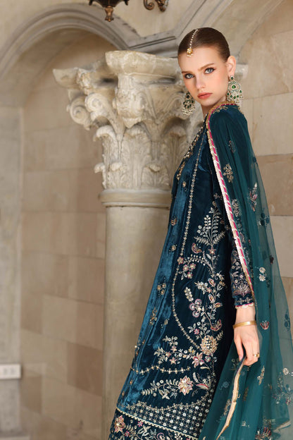 Noor by Saadia Asad | Handcrafted Velvet 25 | Andaleeb - Formal Dress - available at Maria Faisal in UK and USA.