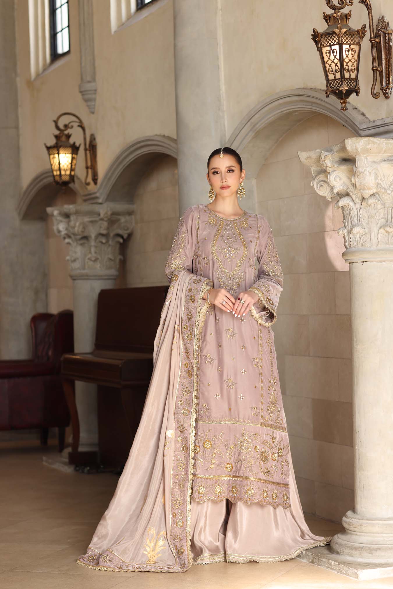 Noor by Saadia Asad | Handcrafted Velvet 25 | Khayal - Formal Dress - available at Maria Faisal in UK and USA.