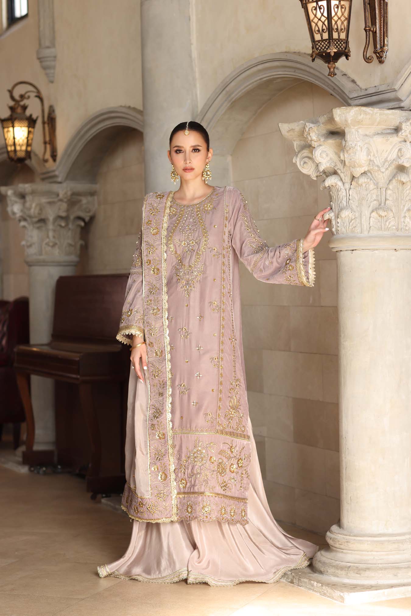 Noor by Saadia Asad | Handcrafted Velvet 25 | Khayal - Formal Dress - available at Maria Faisal in UK and USA.