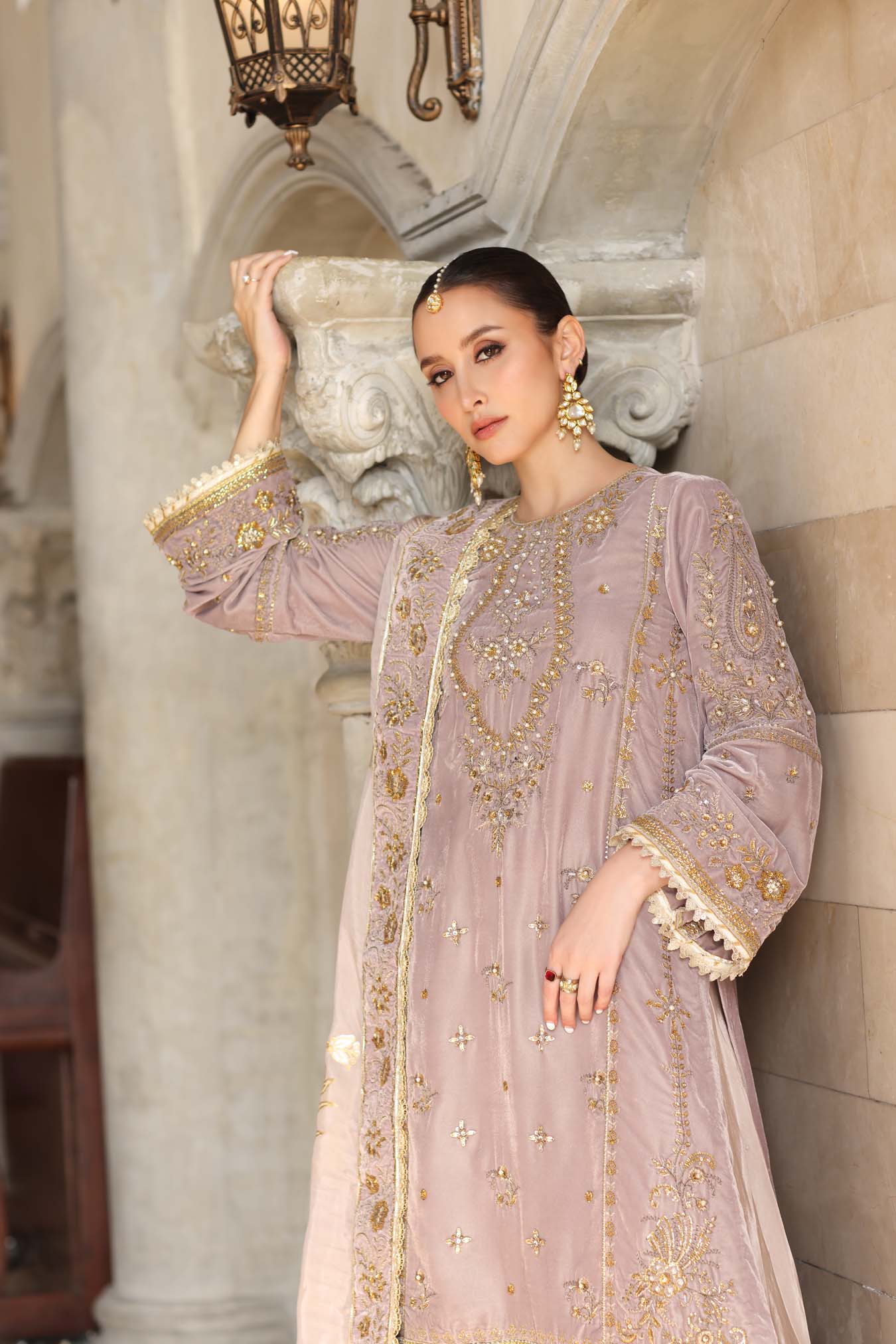 Noor by Saadia Asad | Handcrafted Velvet 25 | Khayal - Formal Dress - available at Maria Faisal in UK and USA.