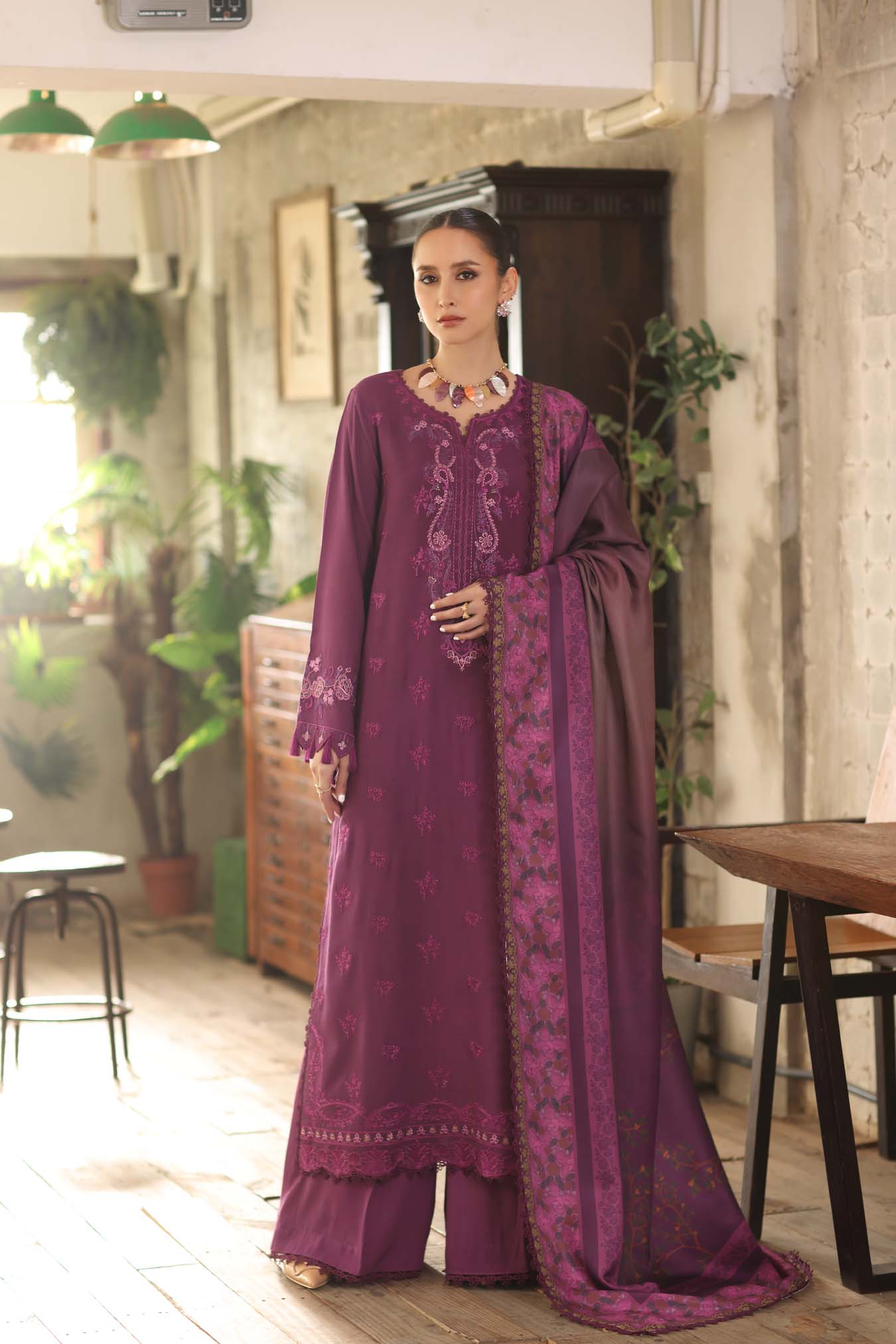 Saadia Asad | Winter Printkhaas 25 | D8 - B - Casual Dress - available at Maria Faisal in UK and USA.