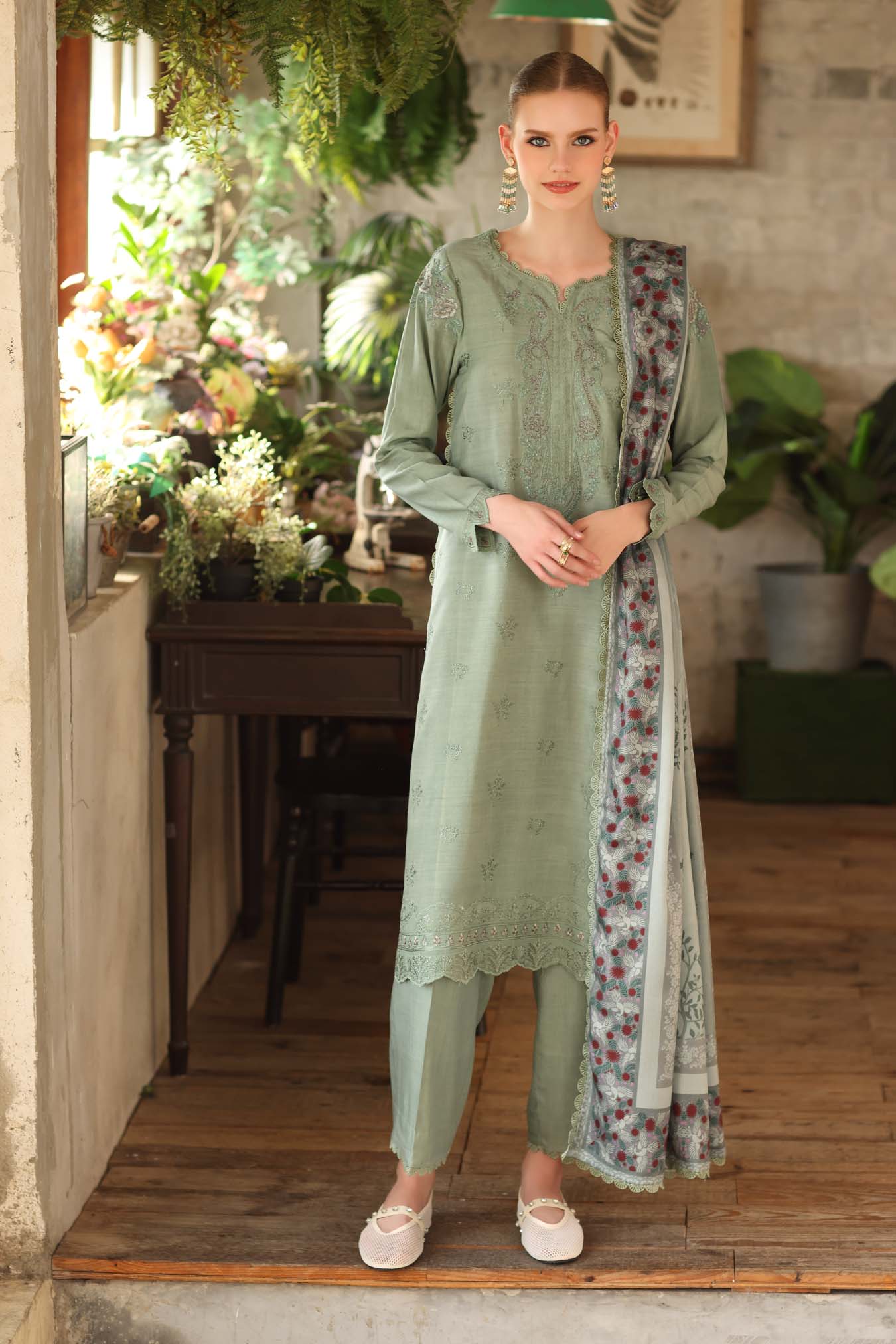 Saadia Asad | Winter Printkhaas 25 | D8 - A - Casual Dress - available at Maria Faisal in UK and USA.