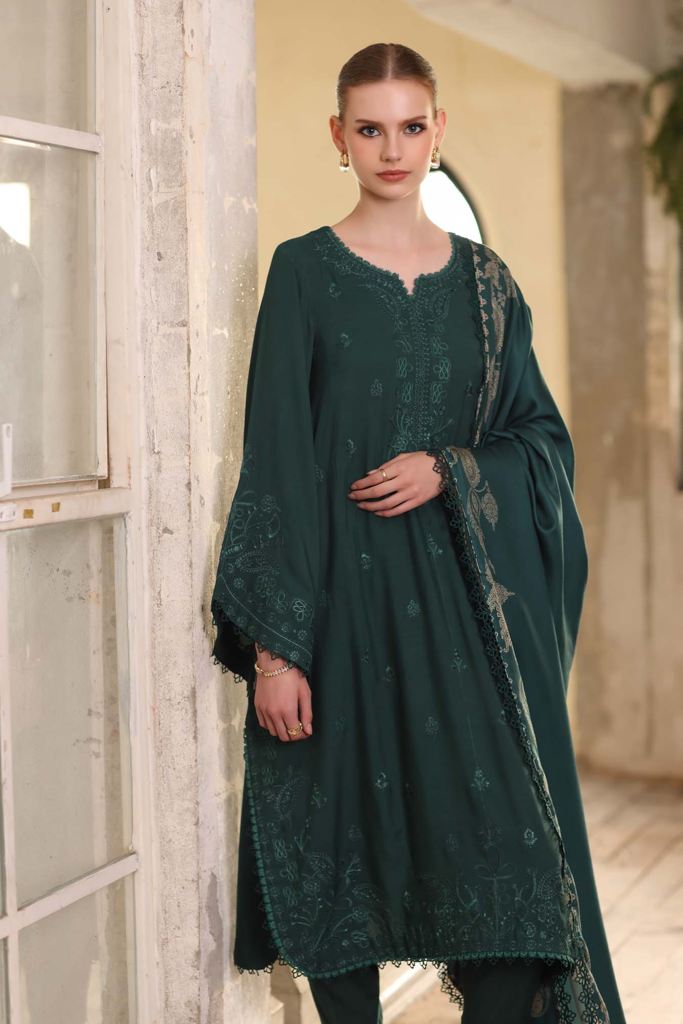 Saadia Asad | Winter Printkhaas 25 | D9- A - Casual Dress - available at Maria Faisal in UK and USA.