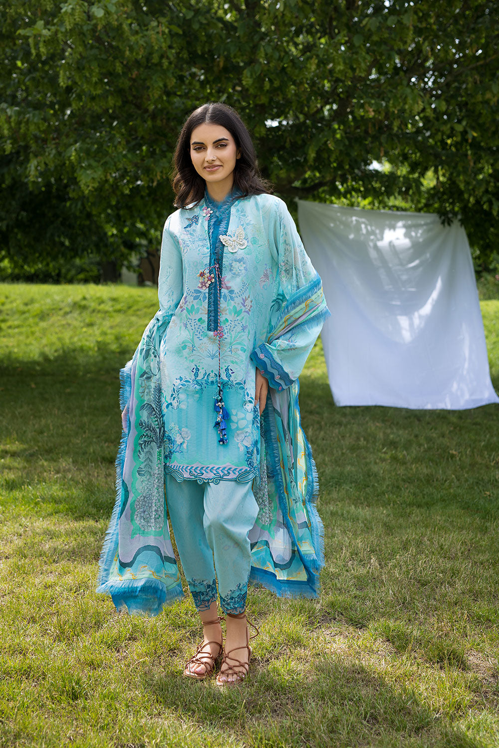 Sobia Nazir | Prints 26 | 7B - Luxury Dress - available at Maria Faisal in UK and USA.