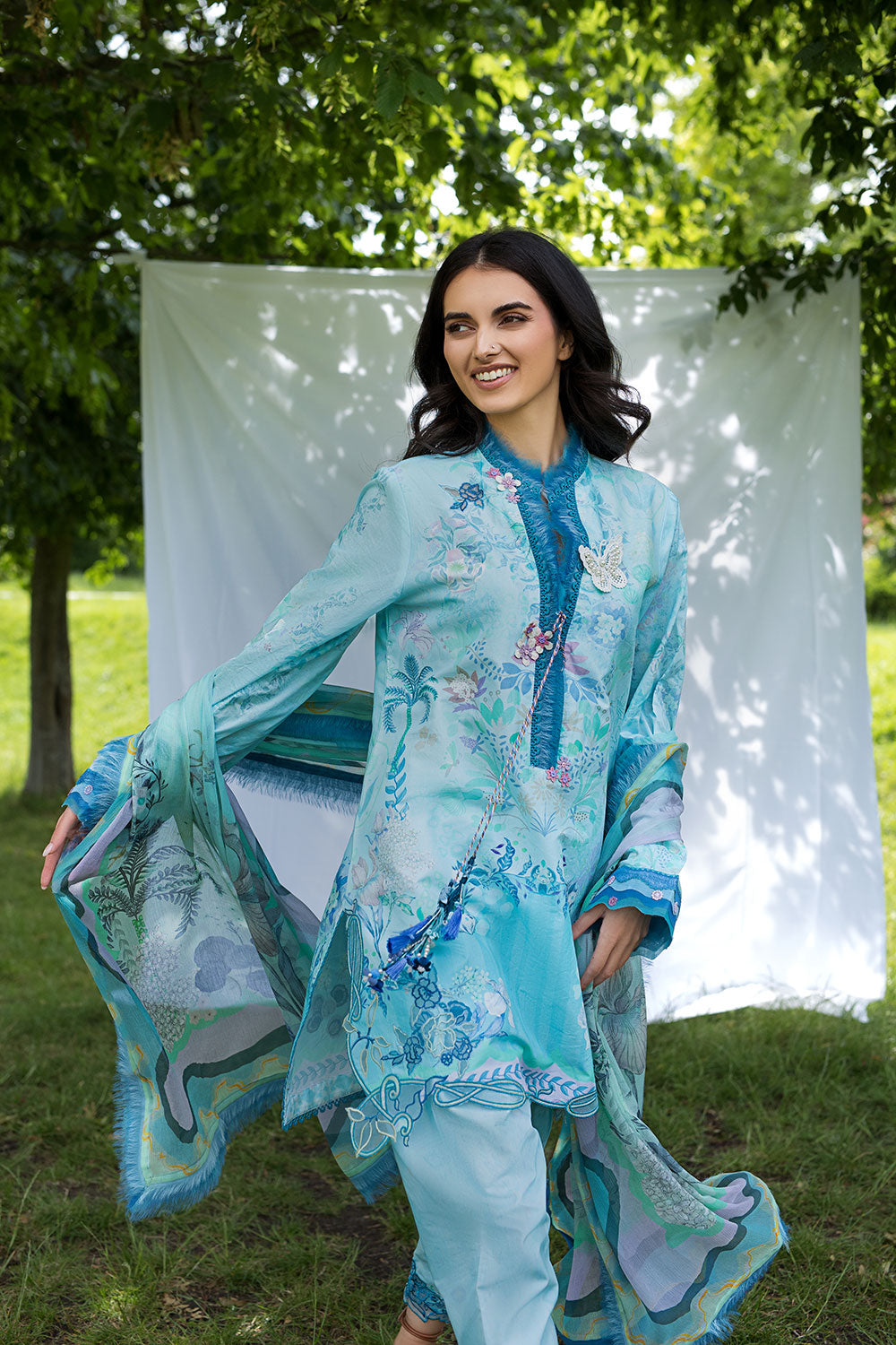 Sobia Nazir | Prints 26 | 7B - Luxury Dress - available at Maria Faisal in UK and USA.
