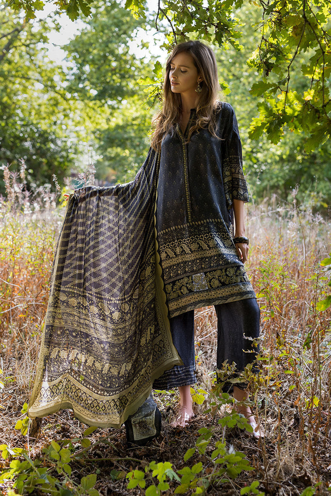 Sobia Nazir | Silk Satin 25 | ST25-05 - Formal Dress - available at Maria Faisal in UK and USA.