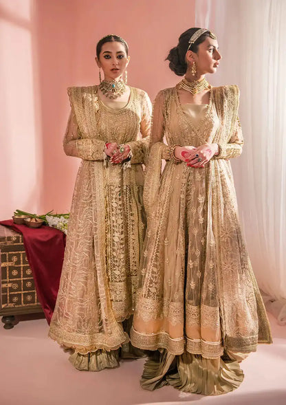 Aik Atelier Wedding Festive 23 LOOK 03 – Beige Designer Dress with intricate embroidery and embellishments. Shop wedding dresses at Maria Faisal.