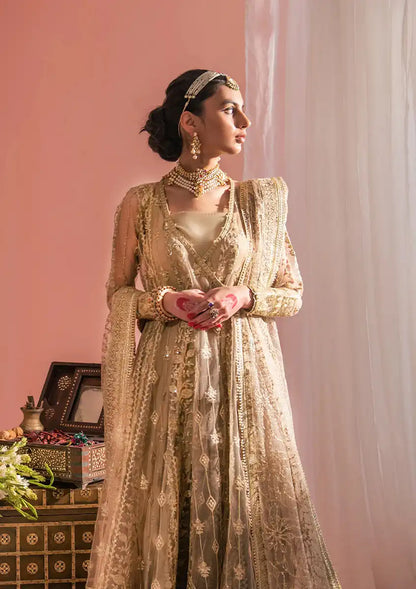 Aik Atelier Wedding Festive 23 LOOK 03 – Beige Designer Dress with intricate embroidery and embellishments. Shop wedding dresses at Maria Faisal.