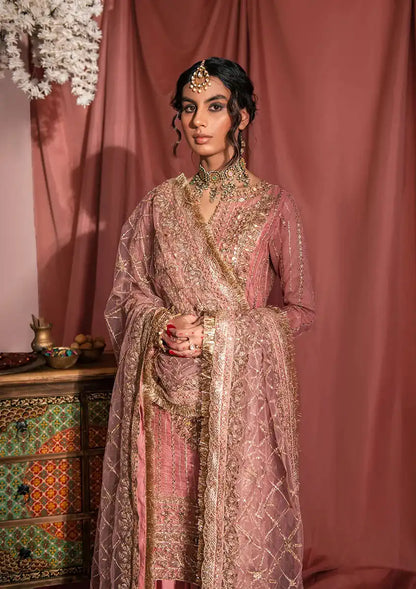 Aik Atelier Wedding Festive 23 LOOK 02 – Pink Designer Dress with intricate embroidery and embellishments. Shop wedding dresses at Maria Faisal.
