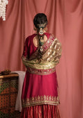 Aik Atelier Wedding Festive 23 LOOK 01 – Red Designer Dress with intricate embroidery and embellishments. Shop wedding dresses at Maria Faisal.
