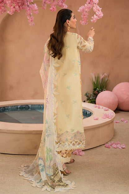 Afrozeh | The Painted Garden Lawn 24 | Sweet Saffron - Designer Dress with Intricate embroidery and embellishments. Shop elegent wedding dress at Maria Faisal.