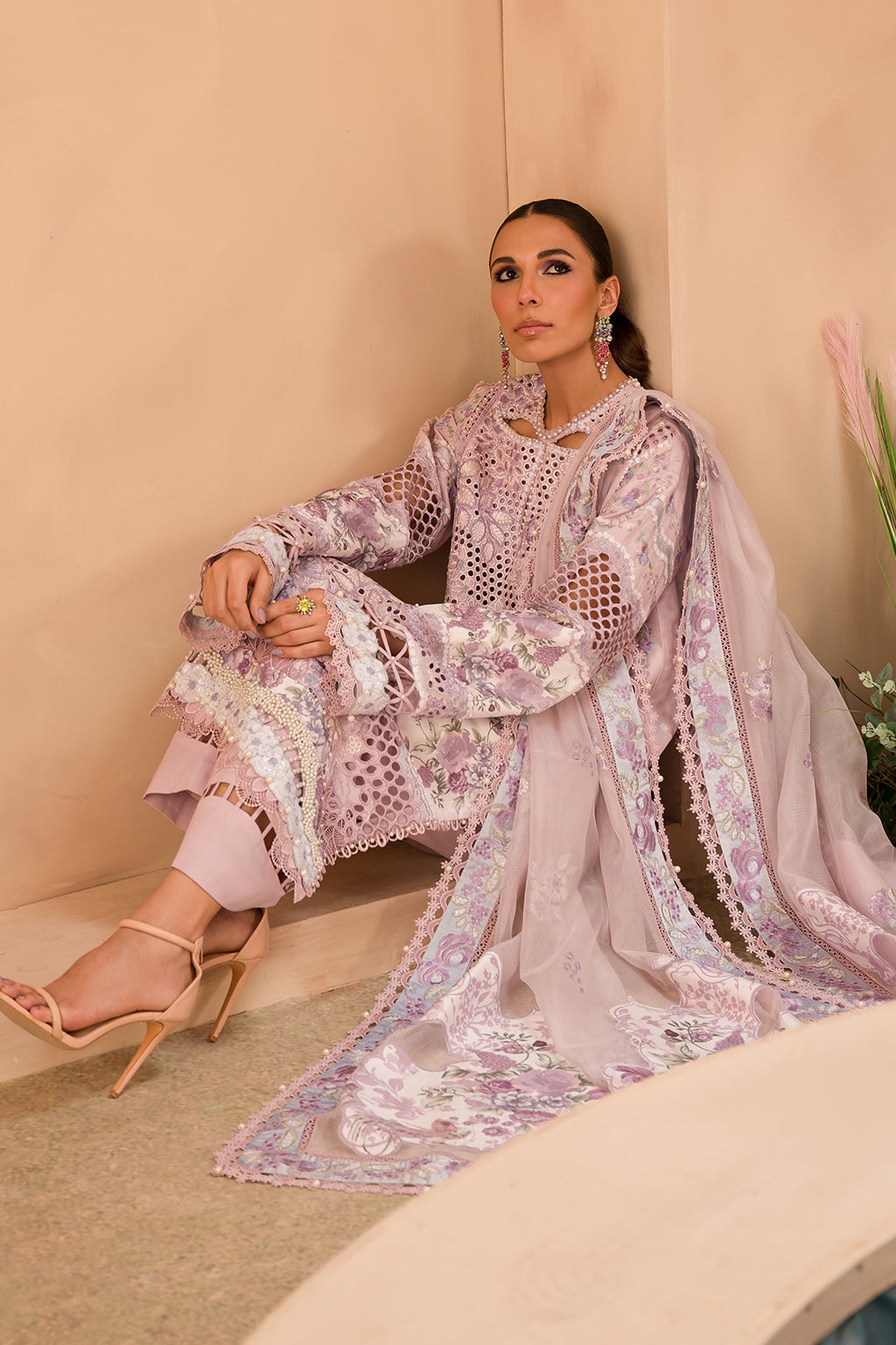 Afrozeh | The Painted Garden Lawn 24 | Honeysuckle - Designer Dress with Intricate embroidery and embellishments. Shop elegent wedding dress at Maria Faisal.
