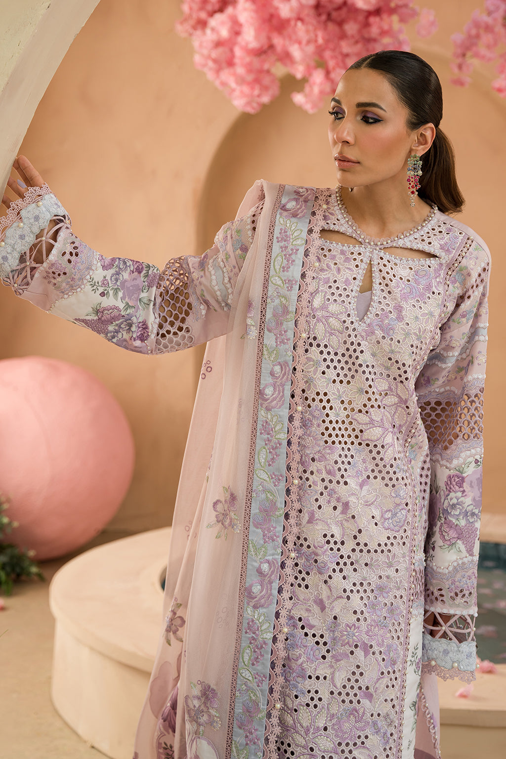 Afrozeh | The Painted Garden Lawn 24 | Honeysuckle - Designer Dress with Intricate embroidery and embellishments. Shop elegent wedding dress at Maria Faisal.