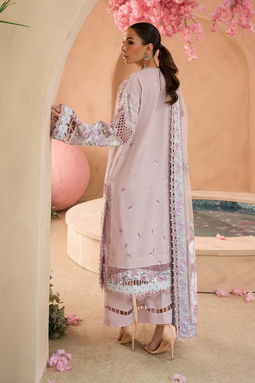 Afrozeh | The Painted Garden Lawn 24 | Honeysuckle - Designer Dress with Intricate embroidery and embellishments. Shop elegent wedding dress at Maria Faisal.