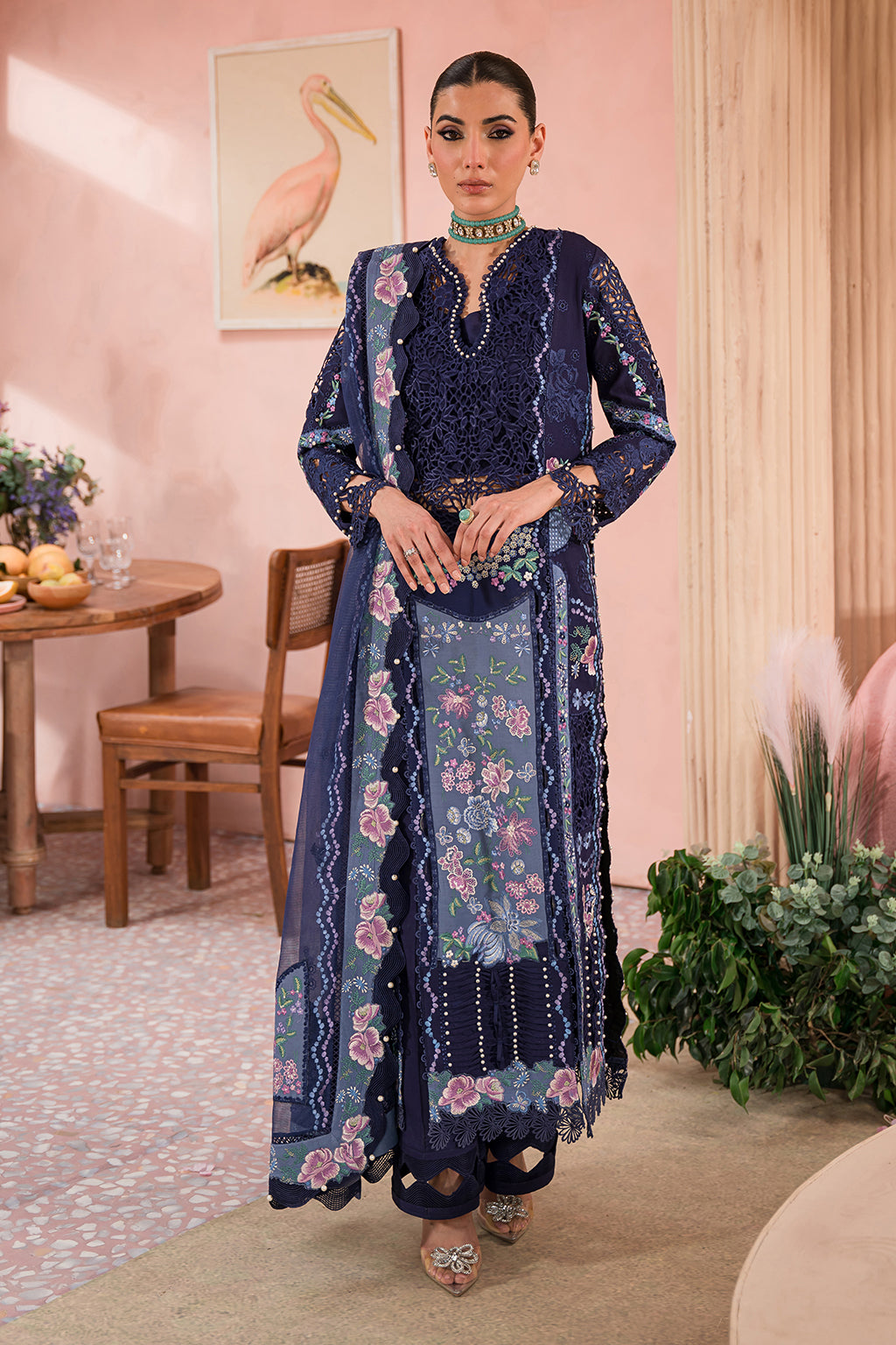 Afrozeh | The Painted Garden Lawn 24 | Bluebell - Designer Dress with Intricate embroidery and embellishments. Shop elegent wedding dress at Maria Faisal.