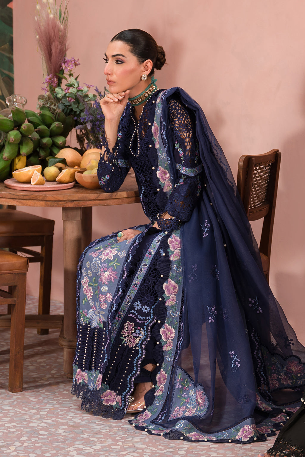 Afrozeh | The Painted Garden Lawn 24 | Bluebell - Designer Dress with Intricate embroidery and embellishments. Shop elegent wedding dress at Maria Faisal.