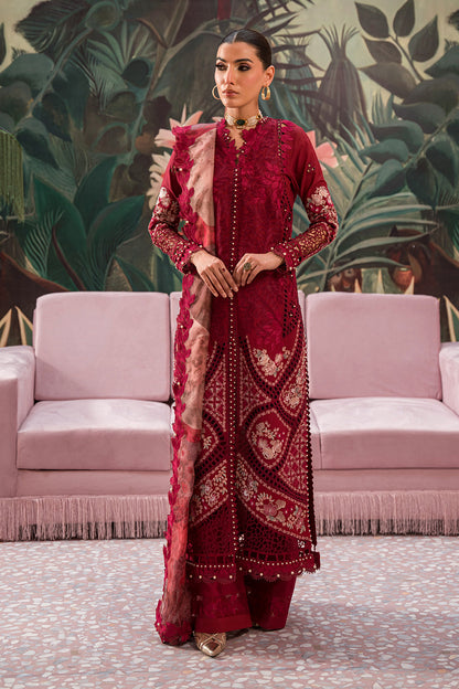 Afrozeh | The Painted Garden Lawn 24 | Dahlia Dusk - Designer Dress with Intricate embroidery and embellishments. Shop elegent wedding dress at Maria Faisal.