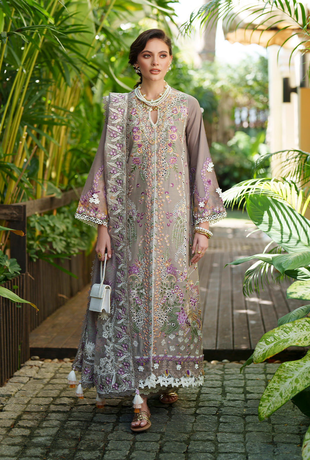 AJR Couture | Evara Luxury Lawn | Veya - Luxury Dress - available at Maria Faisal in UK and USA.