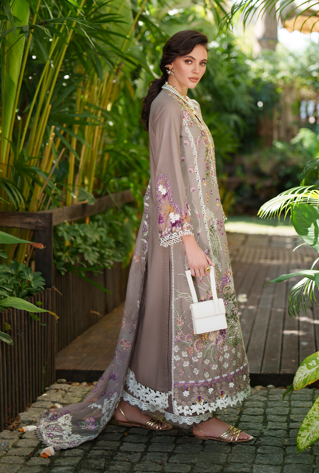 AJR Couture | Evara Luxury Lawn | Veya - Luxury Dress - available at Maria Faisal in UK and USA.