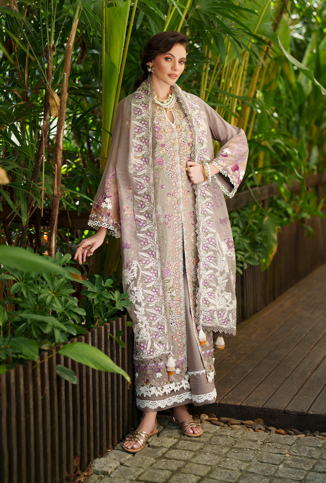 AJR Couture | Evara Luxury Lawn | Veya - Luxury Dress - available at Maria Faisal in UK and USA.
