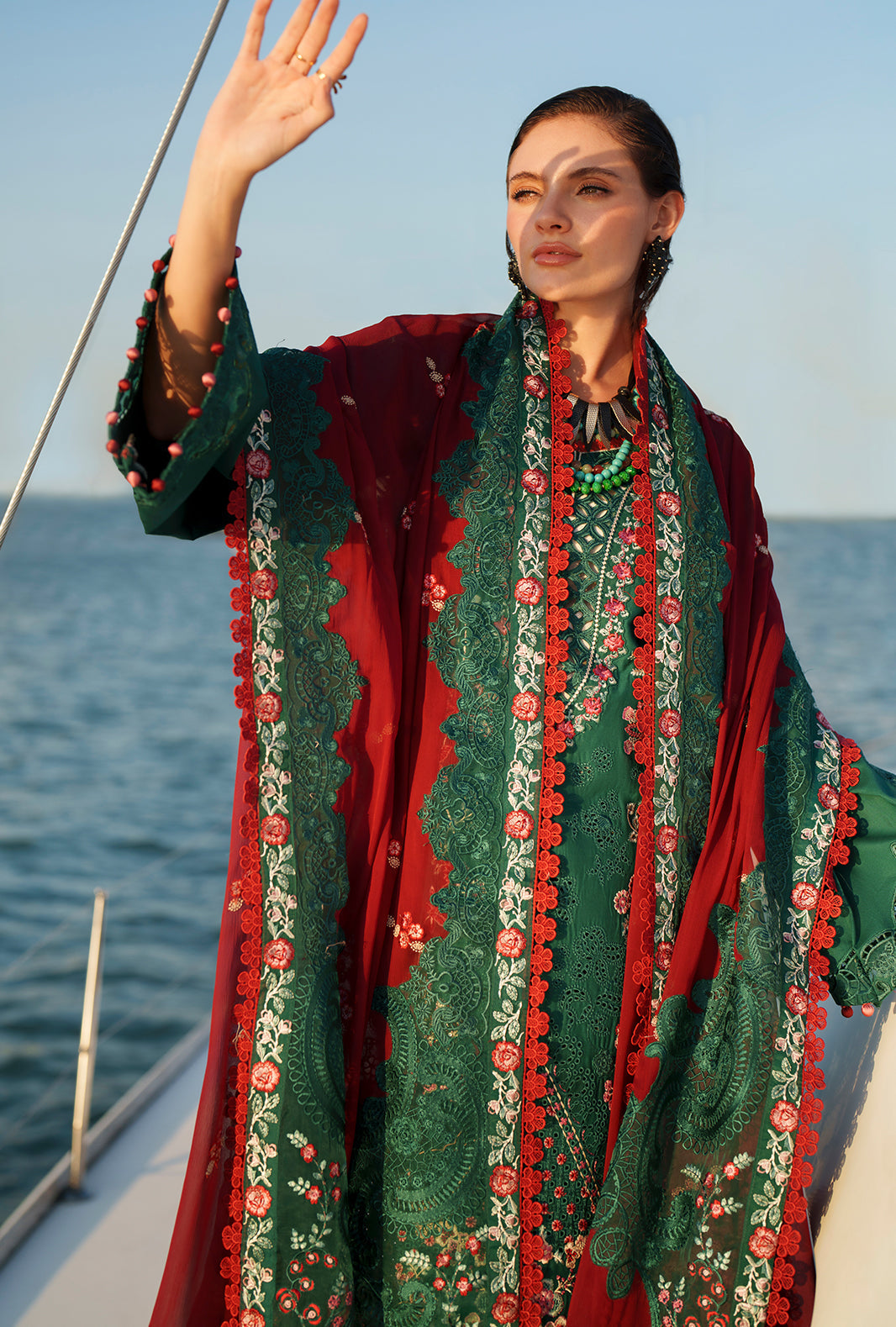 AJR Couture | Evara Luxury Lawn | Yara - Luxury Dress - available at Maria Faisal in UK and USA.