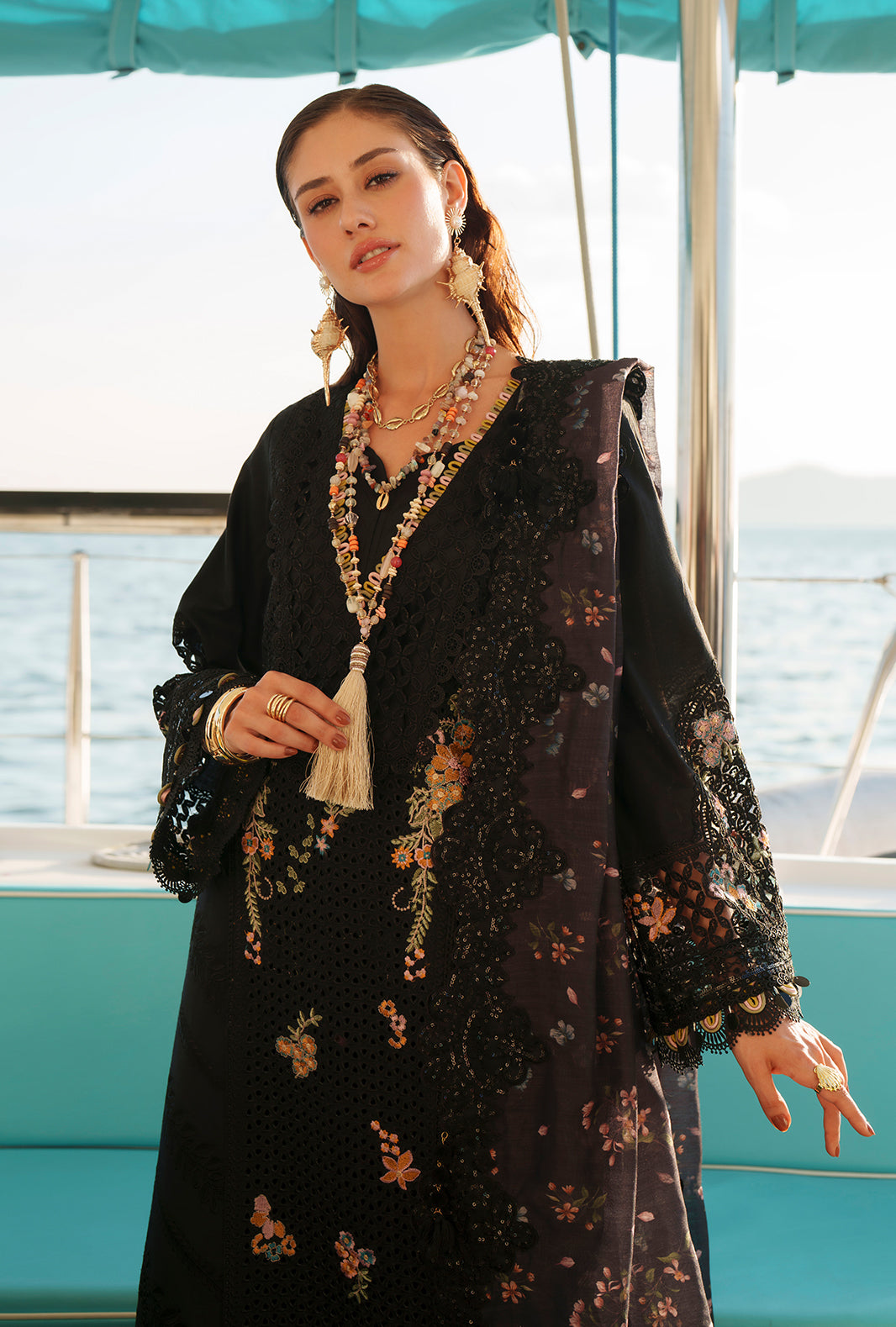 AJR Couture | Evara Luxury Lawn | Riela - Luxury Dress - available at Maria Faisal in UK and USA.