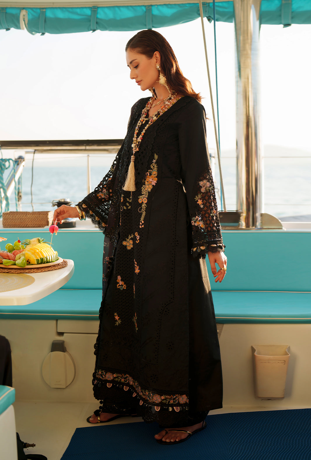 AJR Couture | Evara Luxury Lawn | Riela - Luxury Dress - available at Maria Faisal in UK and USA.