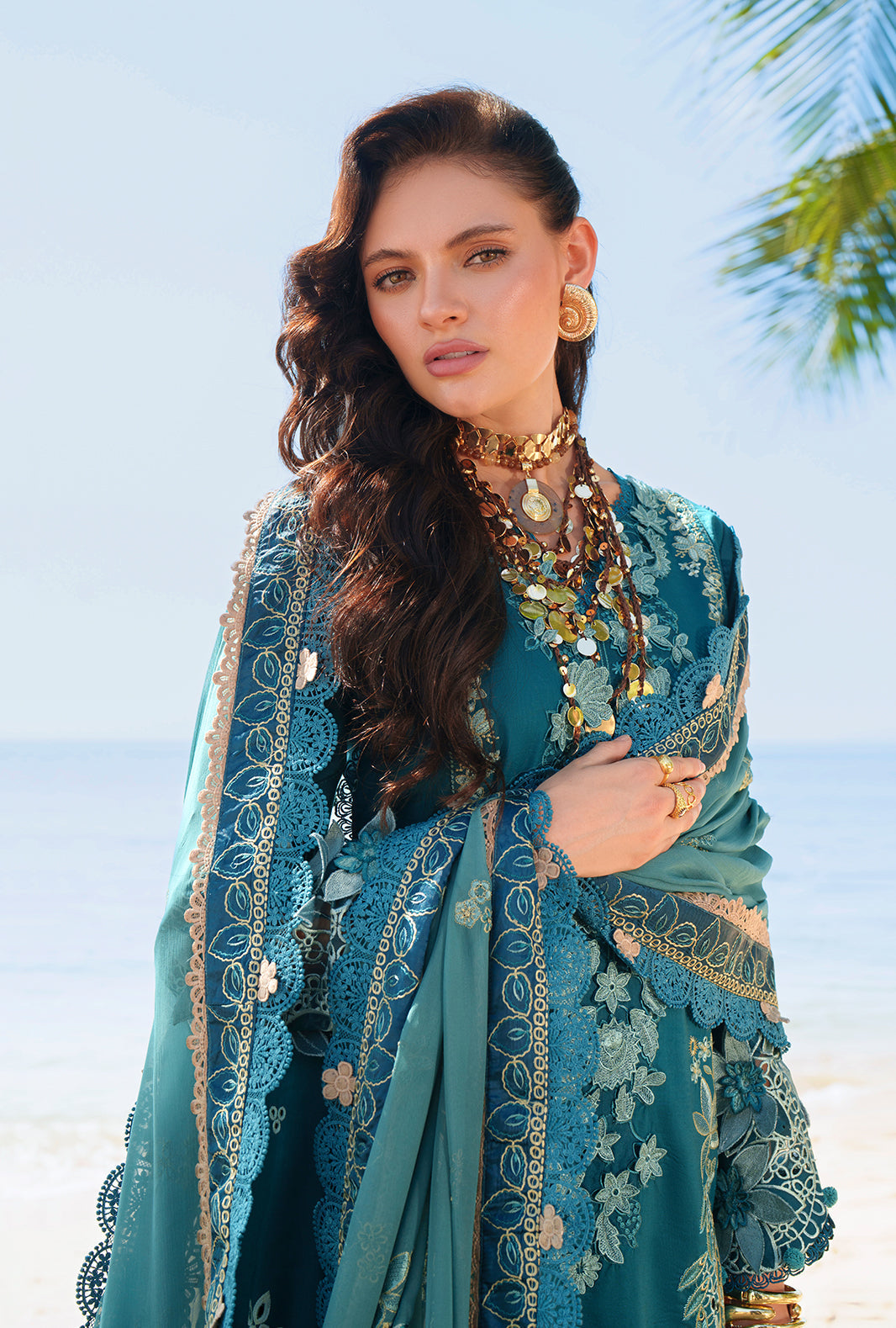 AJR Couture | Evara Luxury Lawn | Maela - Luxury Dress - available at Maria Faisal in UK and USA.