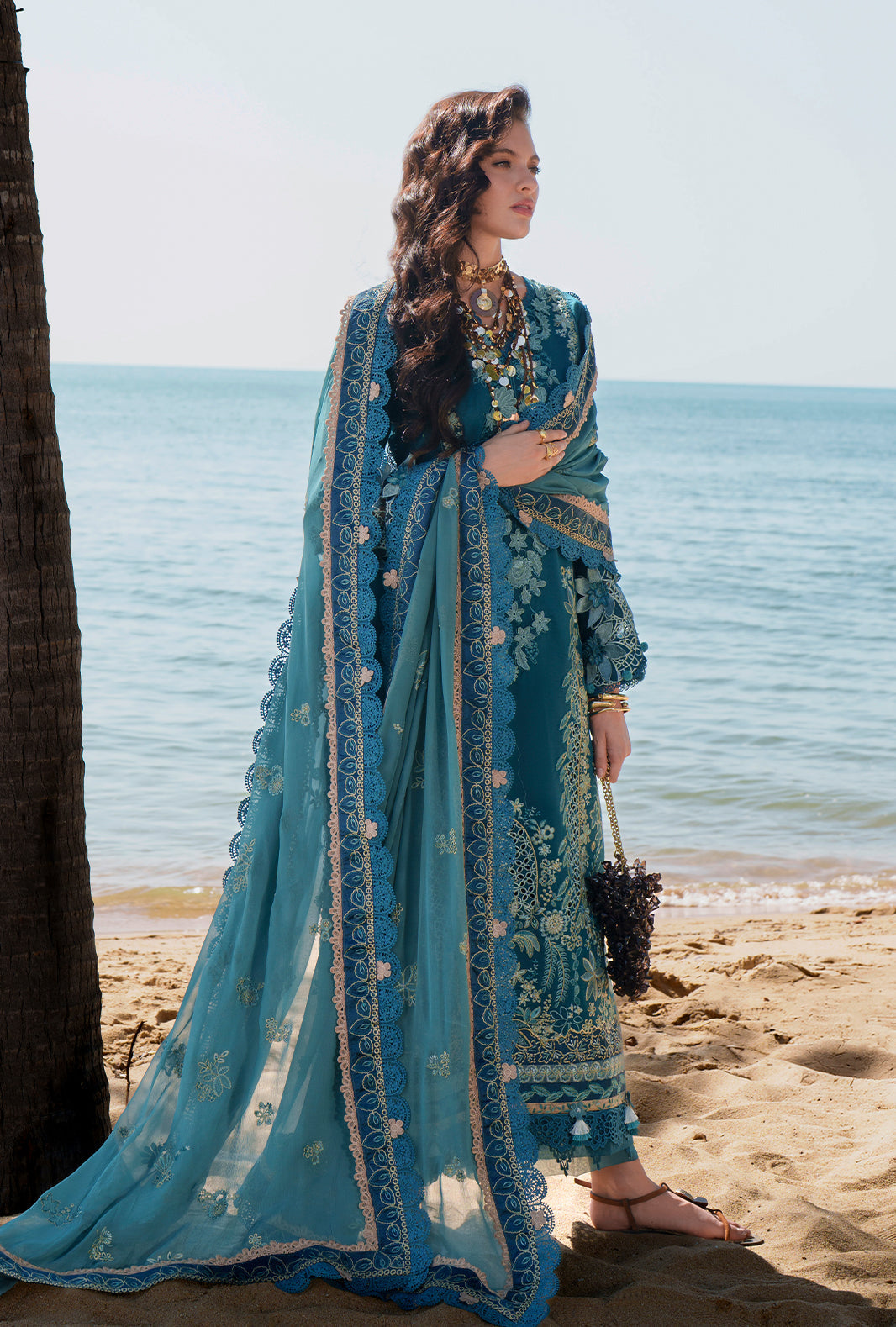 AJR Couture | Evara Luxury Lawn | Maela - Luxury Dress - available at Maria Faisal in UK and USA.