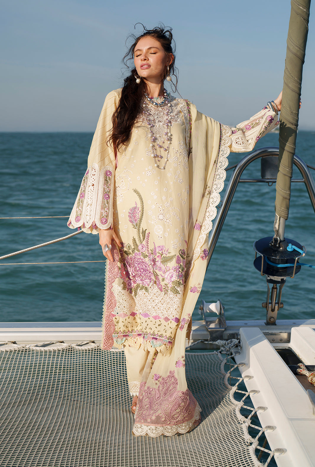 AJR Couture | Evara Luxury Lawn | Faria - Luxury Dress - available at Maria Faisal in UK and USA.