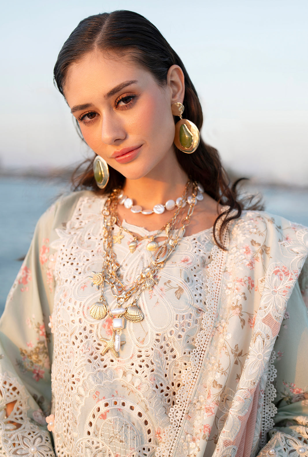 AJR Couture | Evara Luxury Lawn | Fyna - Luxury Dress - available at Maria Faisal in UK and USA.