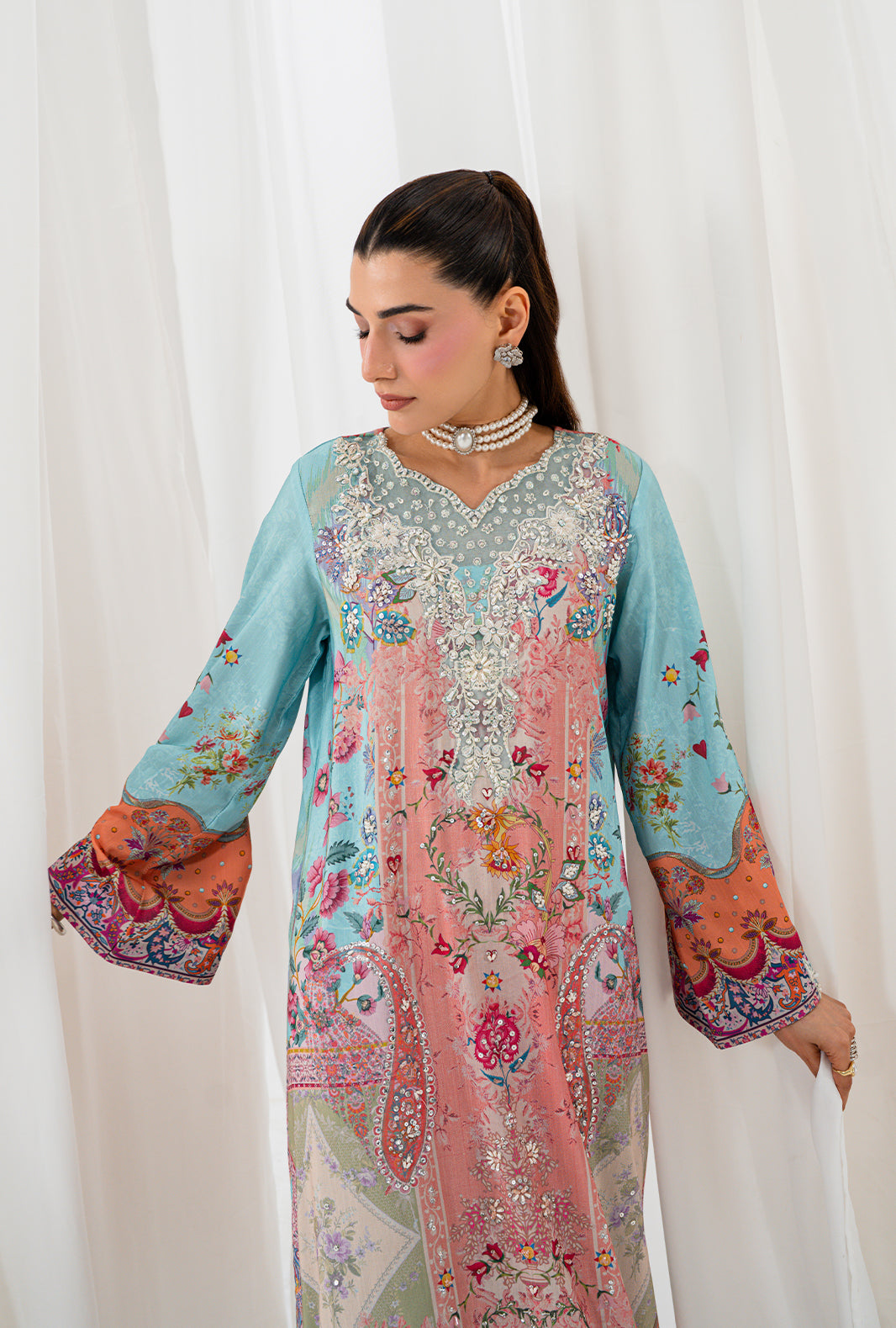 AJR Couture | Luxe Silk 26 | Lyra - Luxury Dress - available at Maria Faisal in UK and USA.