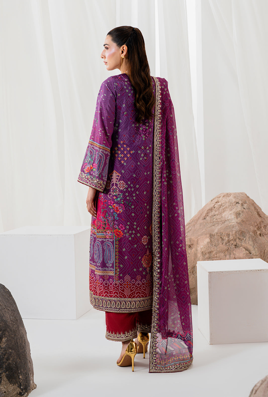 AJR Couture | Luxe Silk 26 | Solis - Luxury Dress - available at Maria Faisal in UK and USA.