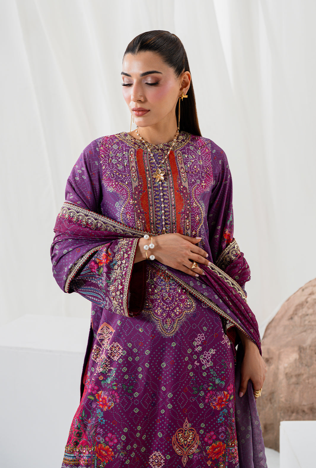 AJR Couture | Luxe Silk 26 | Solis - Luxury Dress - available at Maria Faisal in UK and USA.