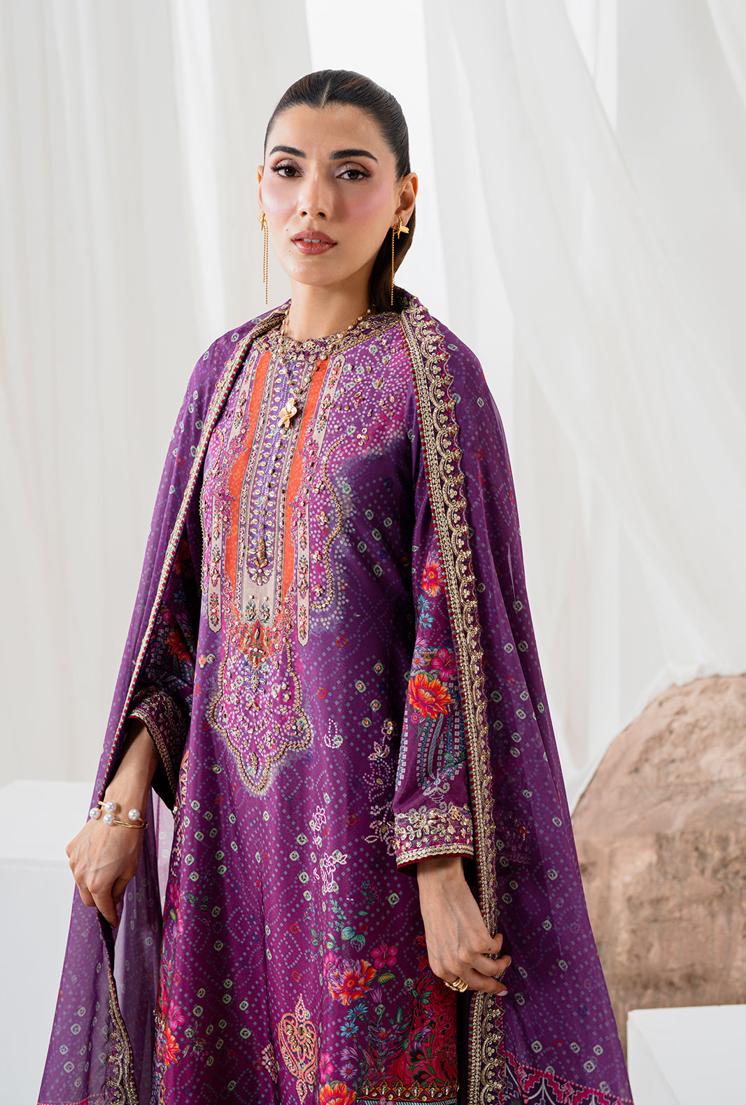 AJR Couture | Luxe Silk 26 | Solis - Luxury Dress - available at Maria Faisal in UK and USA.