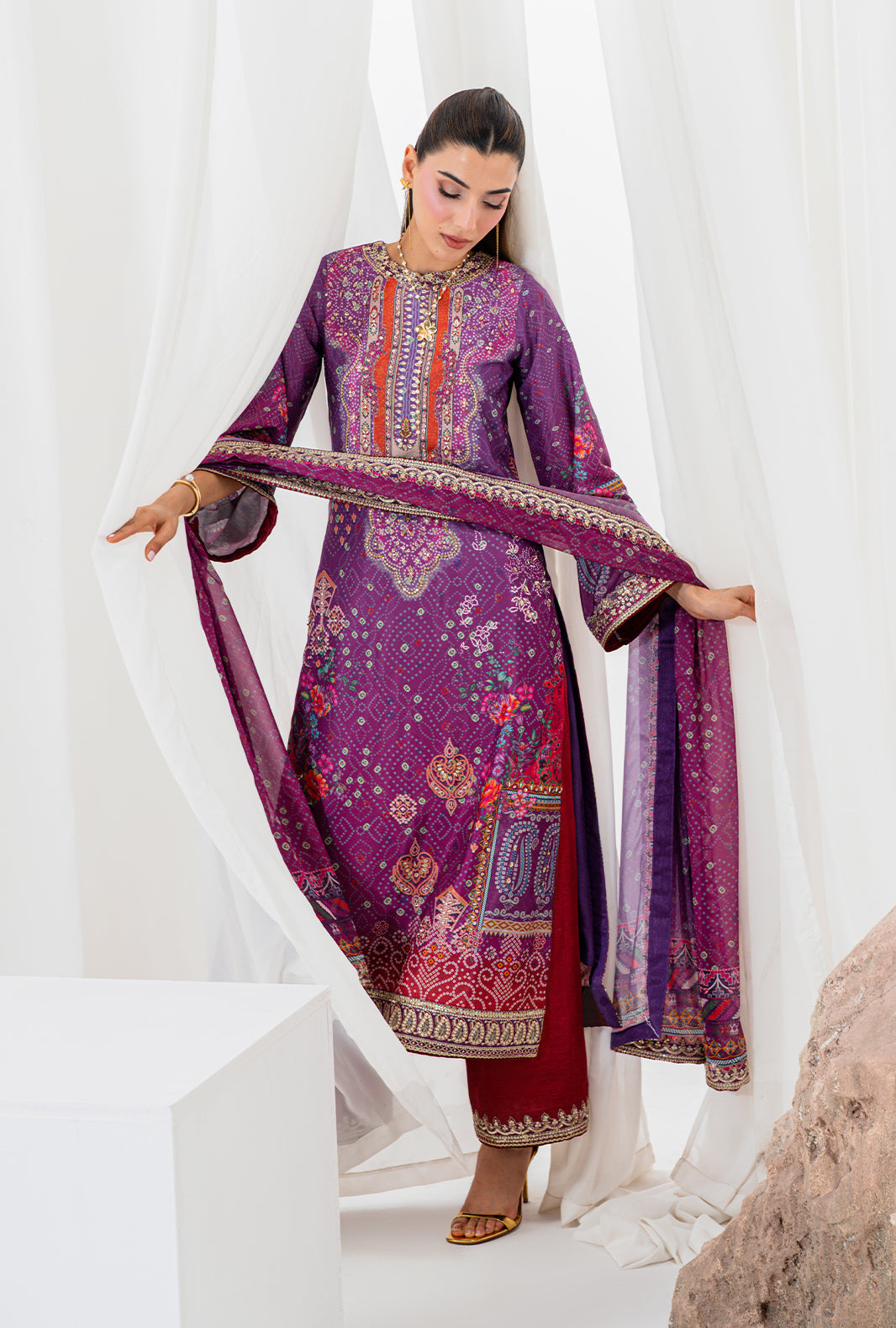 AJR Couture | Luxe Silk 26 | Solis - Luxury Dress - available at Maria Faisal in UK and USA.