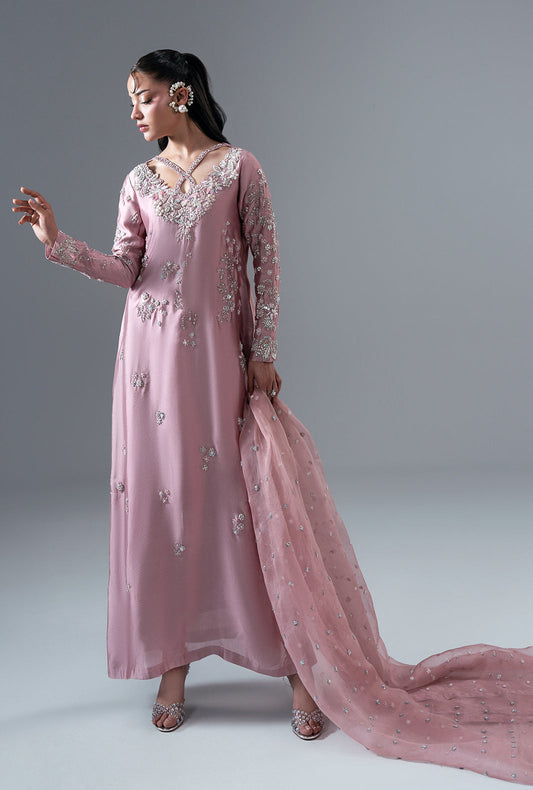 Ajr Couture | Symphony Pret 26 | Dusty Rose - Formal Dress - available at Maria Faisal in UK and USA.